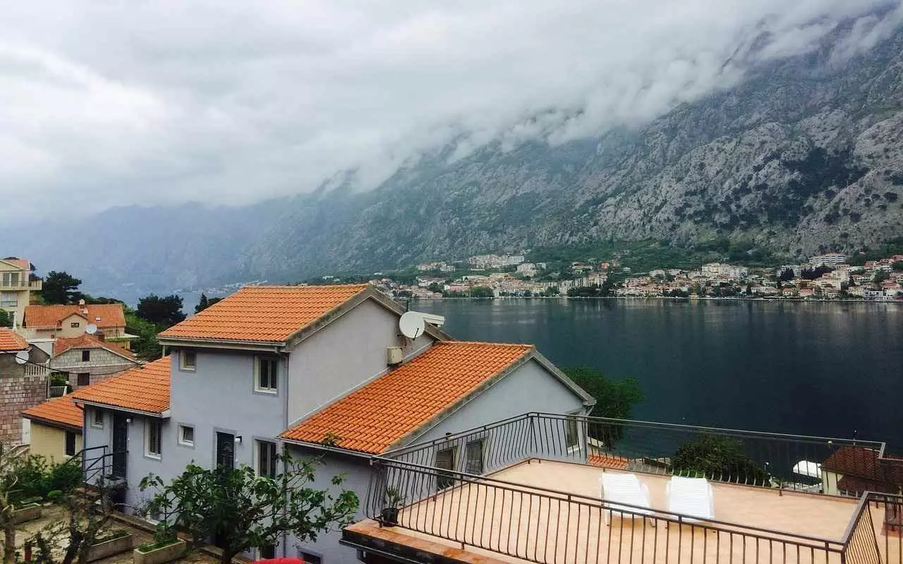 Kotor house terrace mountains sea