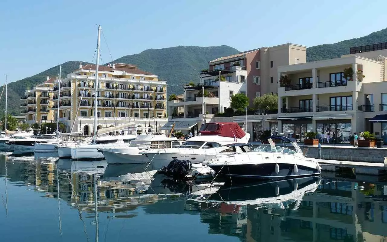 Montenegro kotor port yacht buildings water