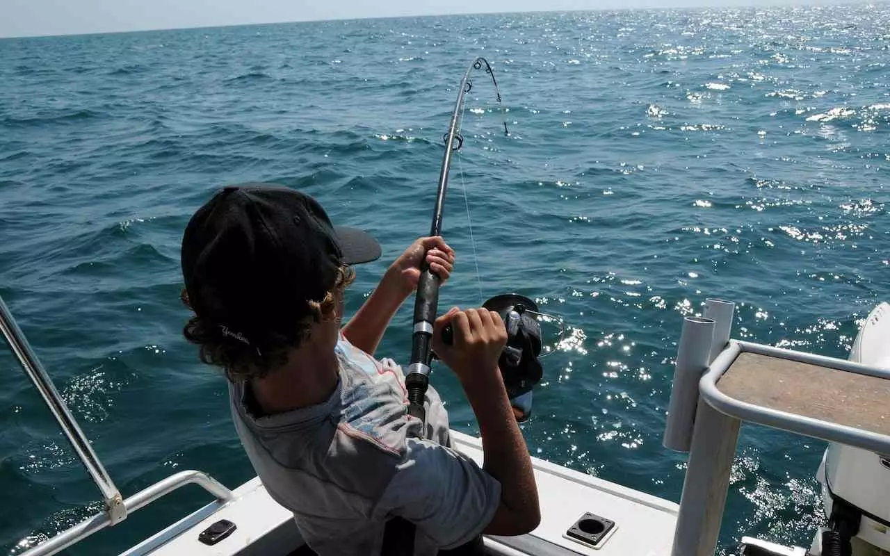 Fishing gear man sea ship